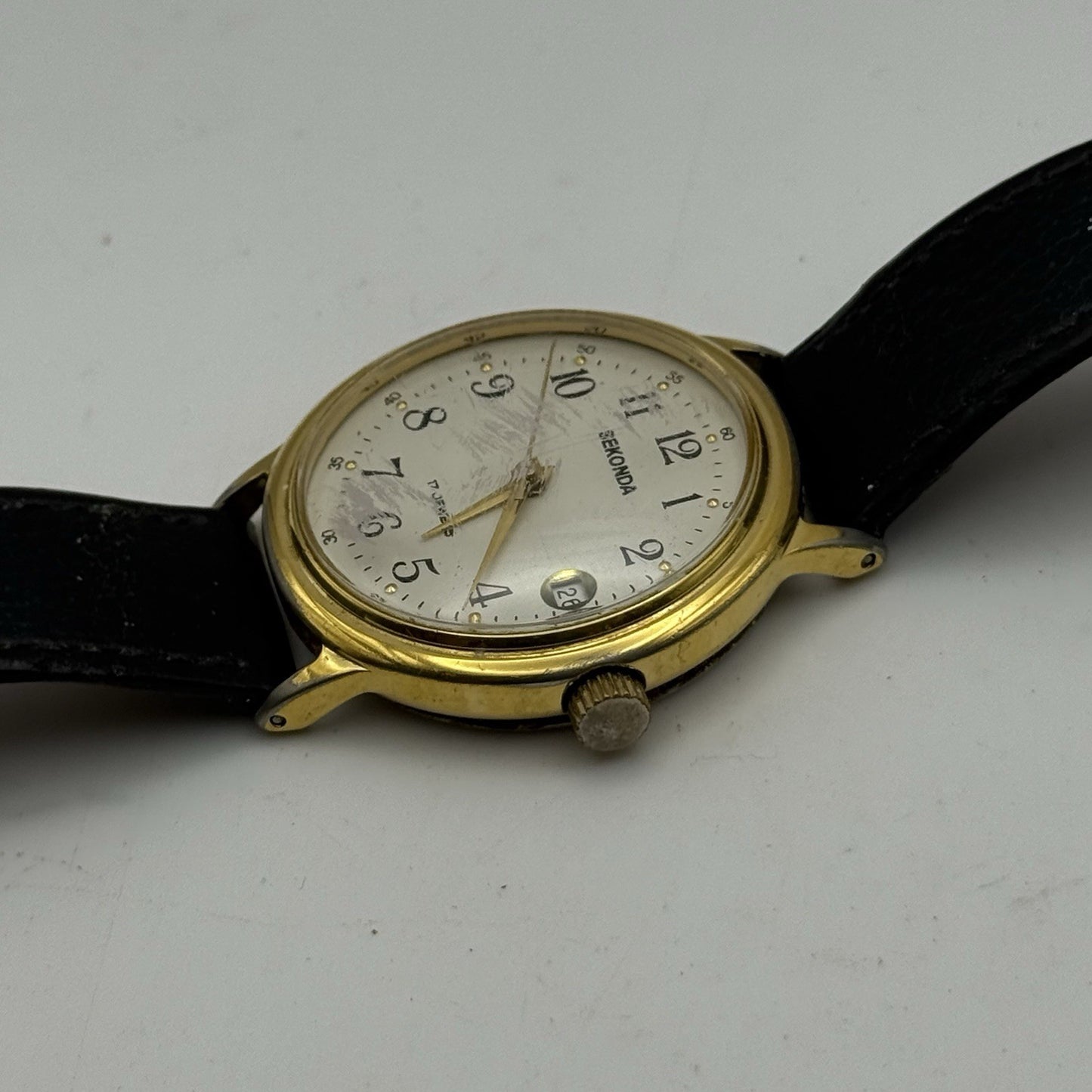 35mm Running Vintage Men’s Sekonda 17 Jewels Manual Wind Date Watch PARTS REPAIR