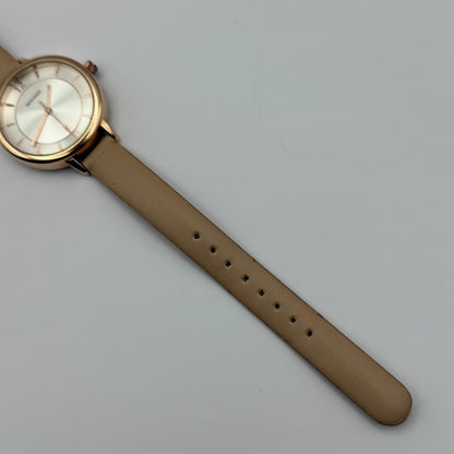 Sekonda Ladies Quartz Watch Silver Dial Rose Gold Tone Case Japan Working 34mm