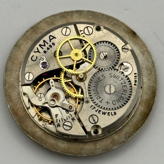 Cyma R.459 Cymaflex Watch Movement Manual Wind Vintage Swiss Parts Repair 23.5mm