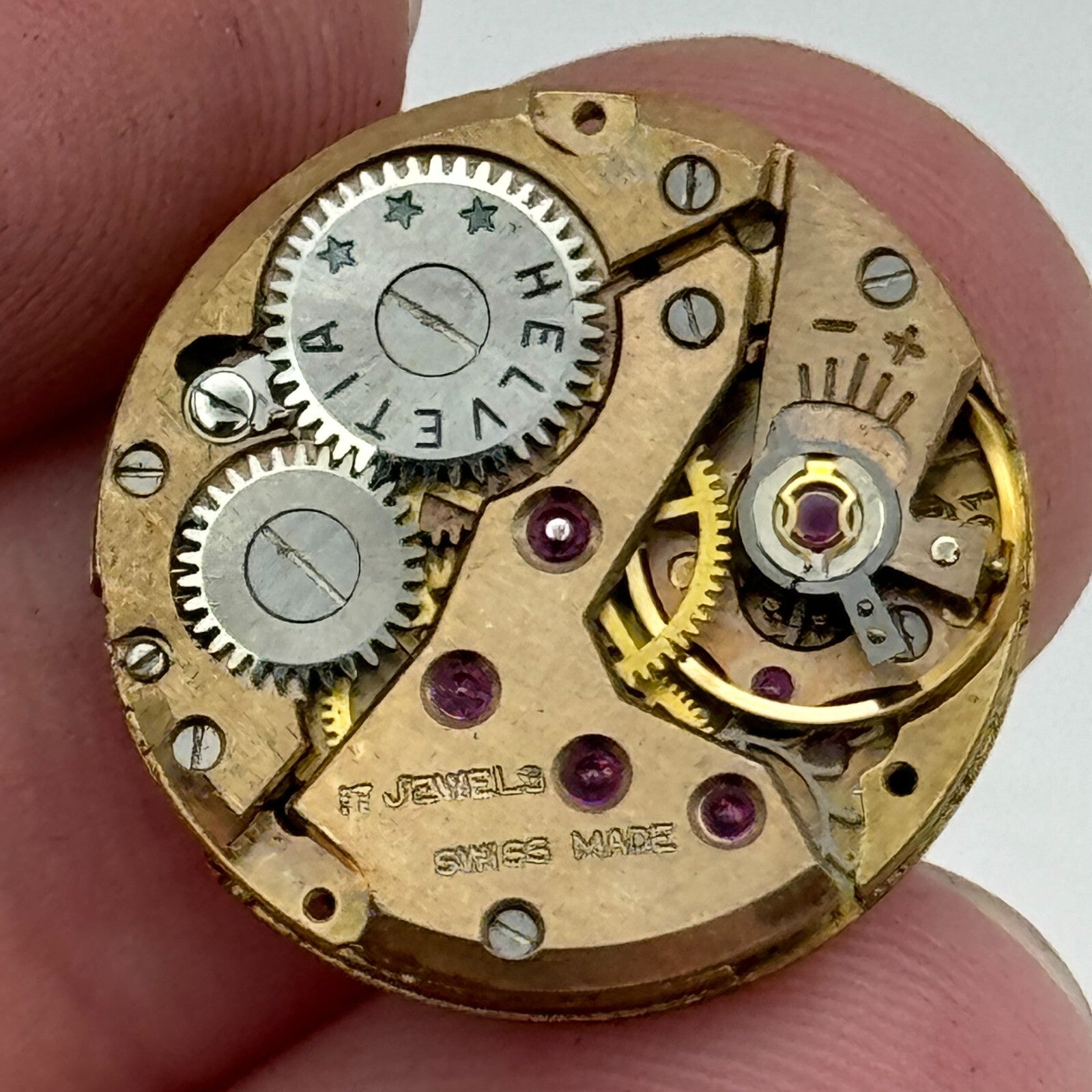 19.6mm Helvetia Cal 91 Balance Ok Watch Movement Swiss Vintage PARTS SPARES