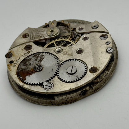 43mm Unidentified 15 Jewels Swiss Vintage Pocket Watch Movement PARTS SPARES
