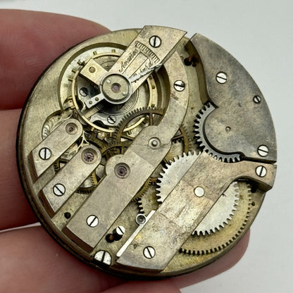 43.3mm Unidentified Open Face Swiss Balance Ok Pocket Watch Movement PARTS