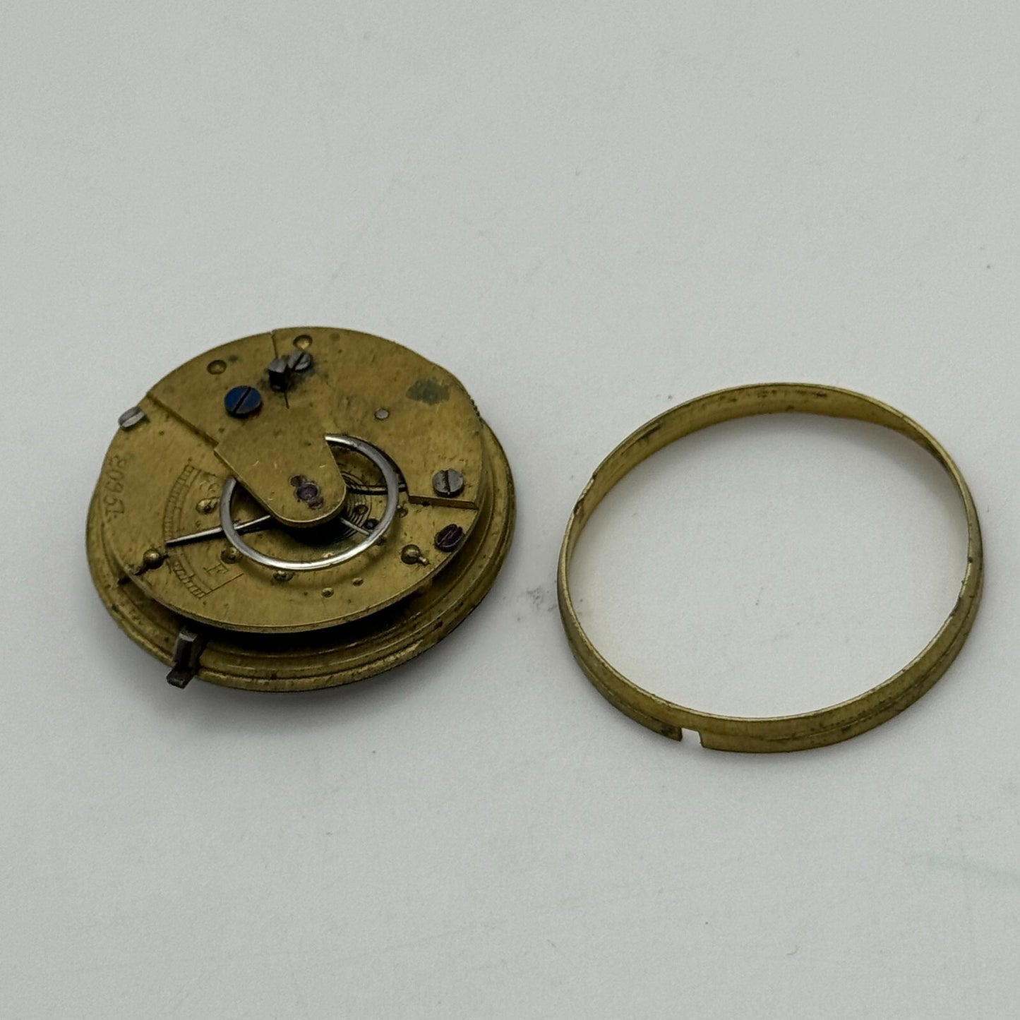 35.8mm Antique Key Wound Pocket Watch Movement PARTS REPAIR SPARES
