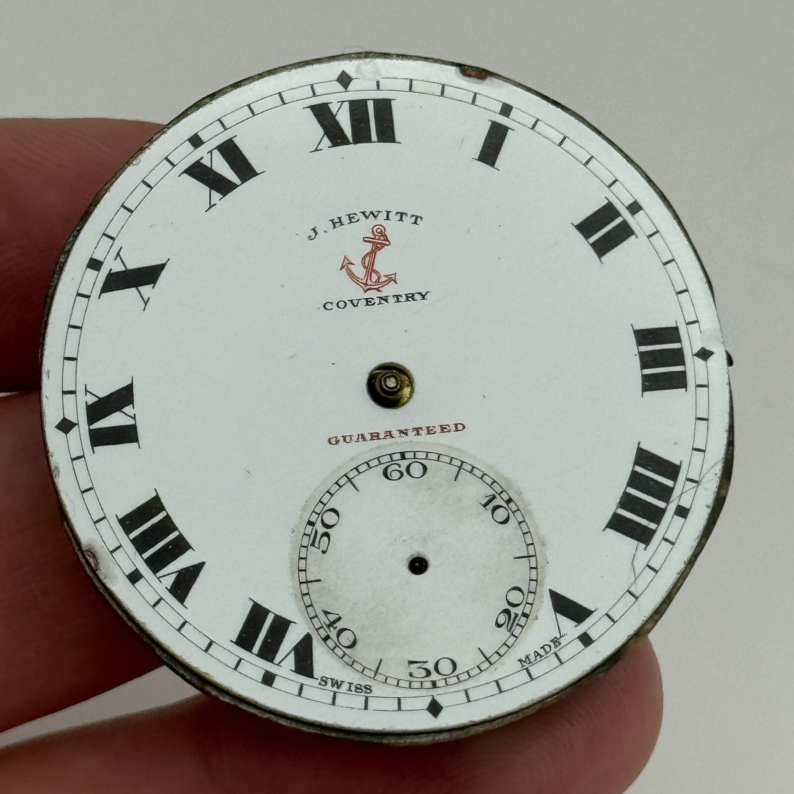 42.3mm J Hewitt Coventry Unique Swiss Made Hunter Pocket Watch Movement PARTS