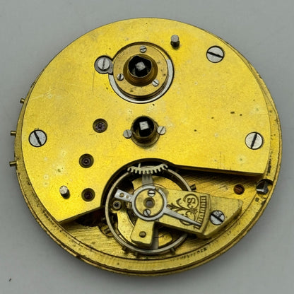 46.4mm Antique H Stone Leeds Balance Ok Key Wound Pocket Watch Movement PARTS