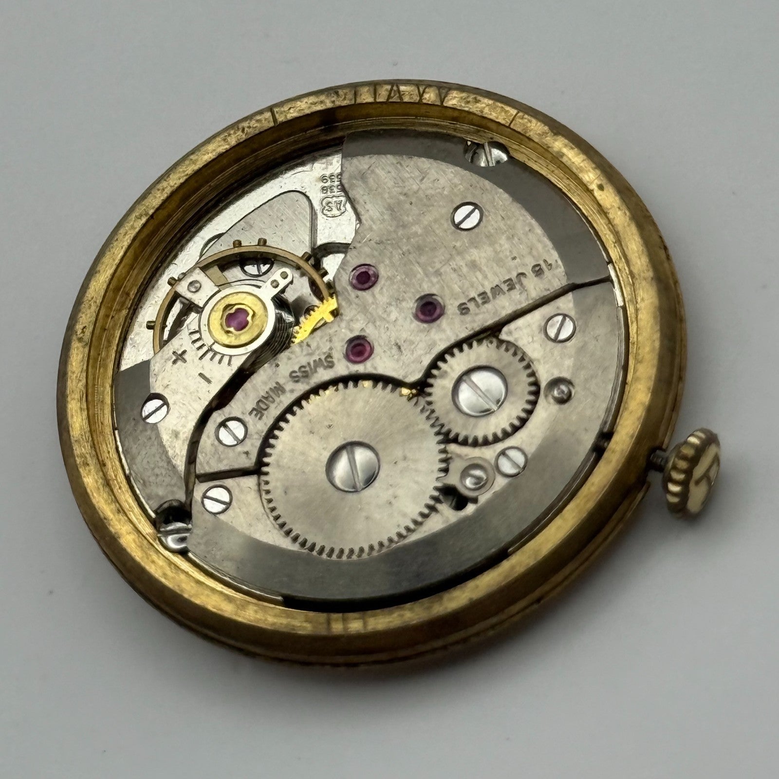 Avia AS 1538 1539 Watch Movement Running Manual Wind Vintage Parts Repair 31mm