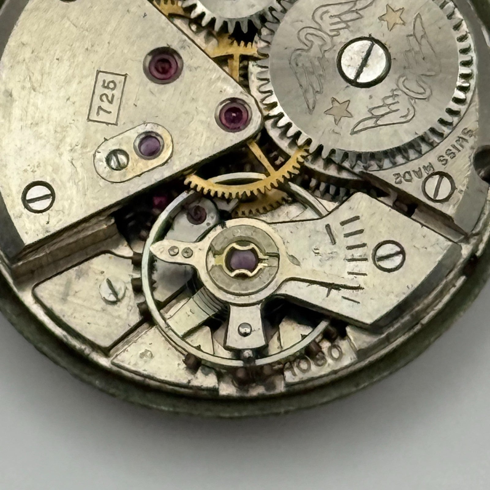 ETA 1080 Watch Movement Rotary 725 Manual Wind Vintage Swiss Parts Repair 23.6mm