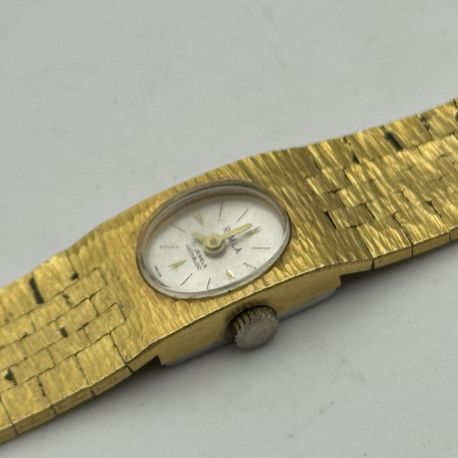 15mm Ladies Rimla Gold Plated Manual Wind Swiss Vintage Watch REQUIRES SERVICE