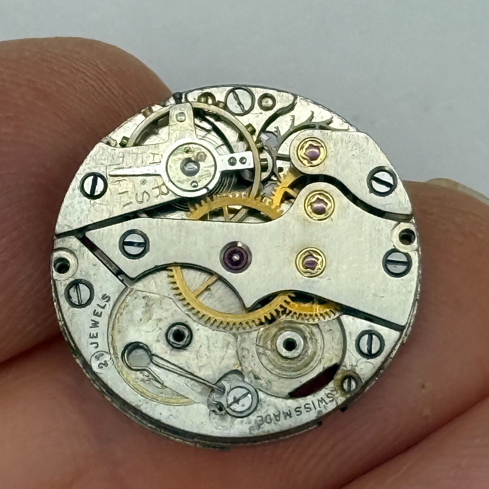 19.6mm Vintage Otto Meyer OM 140 Swiss Manual Wind Watch Movement PARTS REPAIR