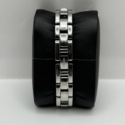 Working Hamnett Ladies Silver Tone Black Dial 19mm Quartz Watch New Battery