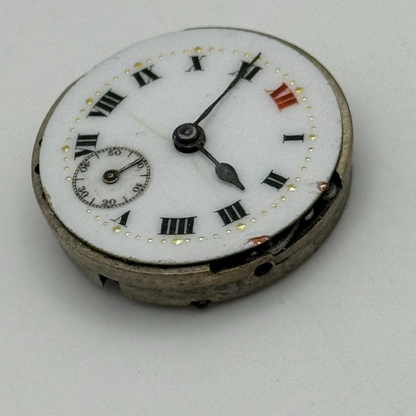 23.6mm Unidentified Swiss Sub Seconds Trench Watch Movement Manual Wind PARTS