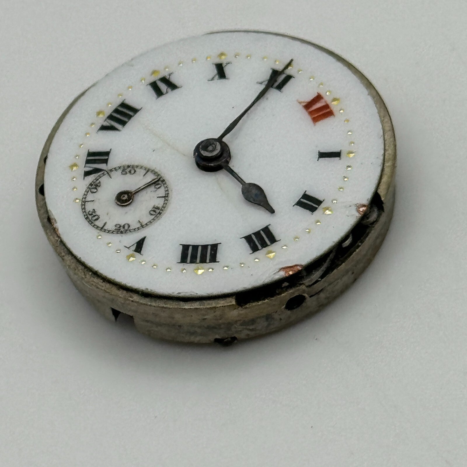23.6mm Unidentified Swiss Sub Seconds Trench Watch Movement Manual Wind PARTS