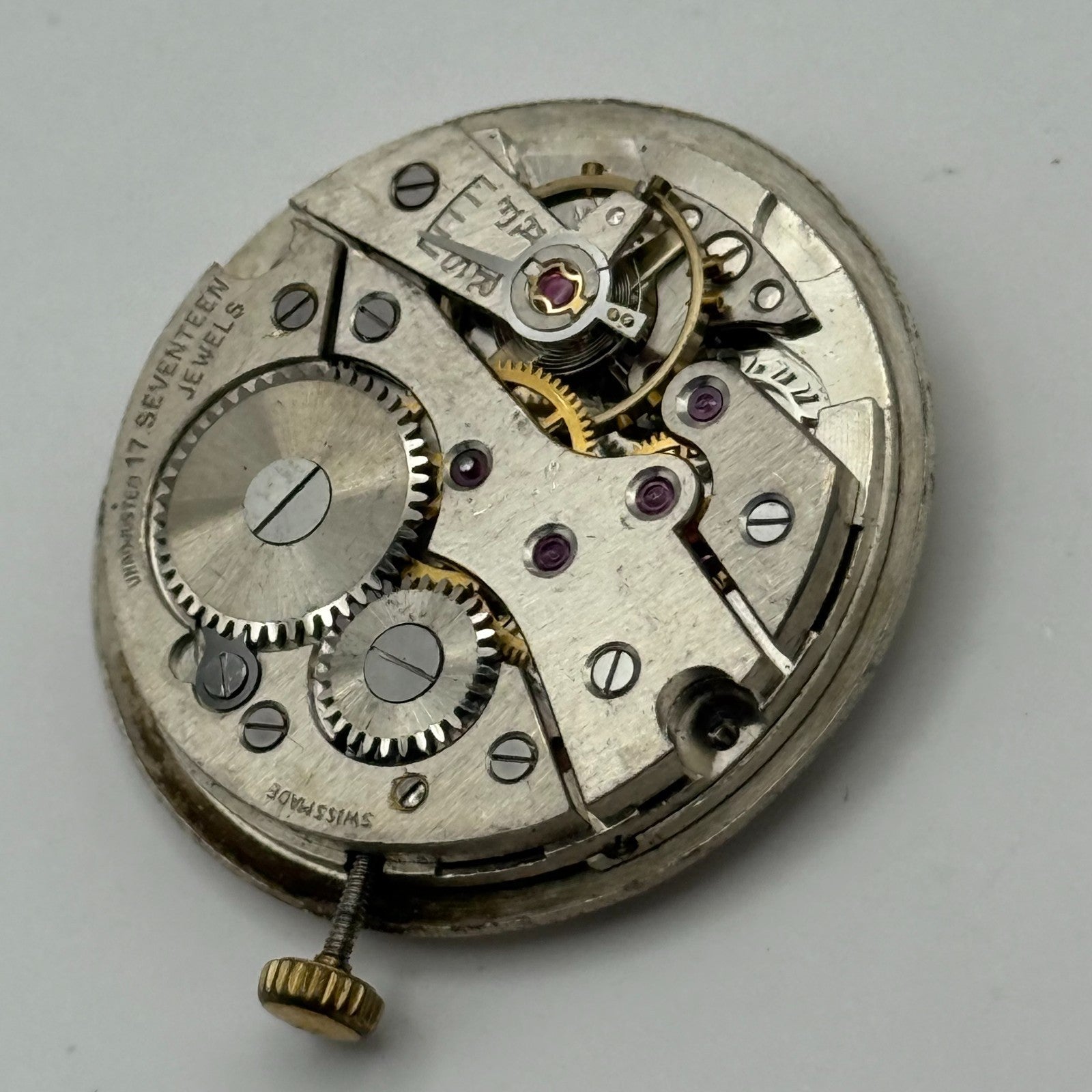 OM 116 Watch Movement Jesby Running Manual Wind Vintage Parts 25.8mm