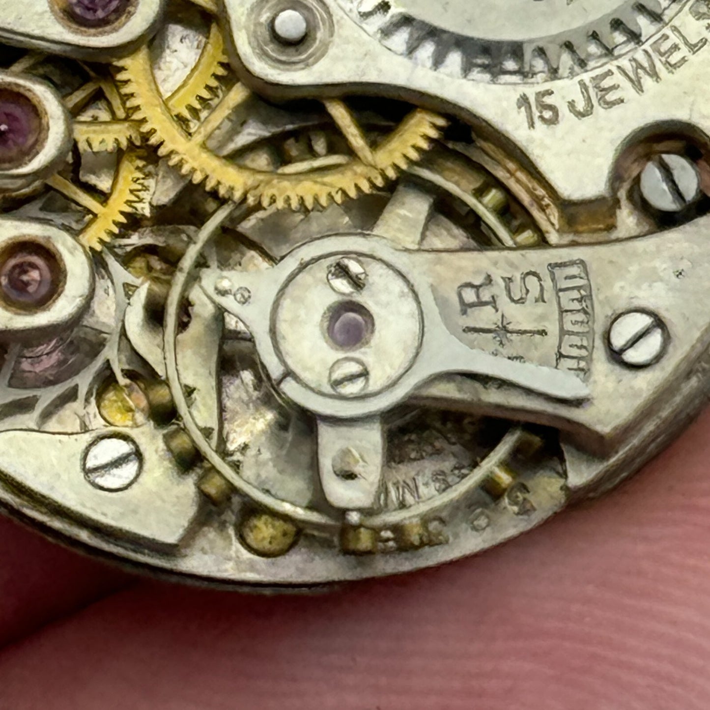 23.6mm Buren 15 Jewels Manual Wind Watch Movement Swiss Vintage PARTS SPARES