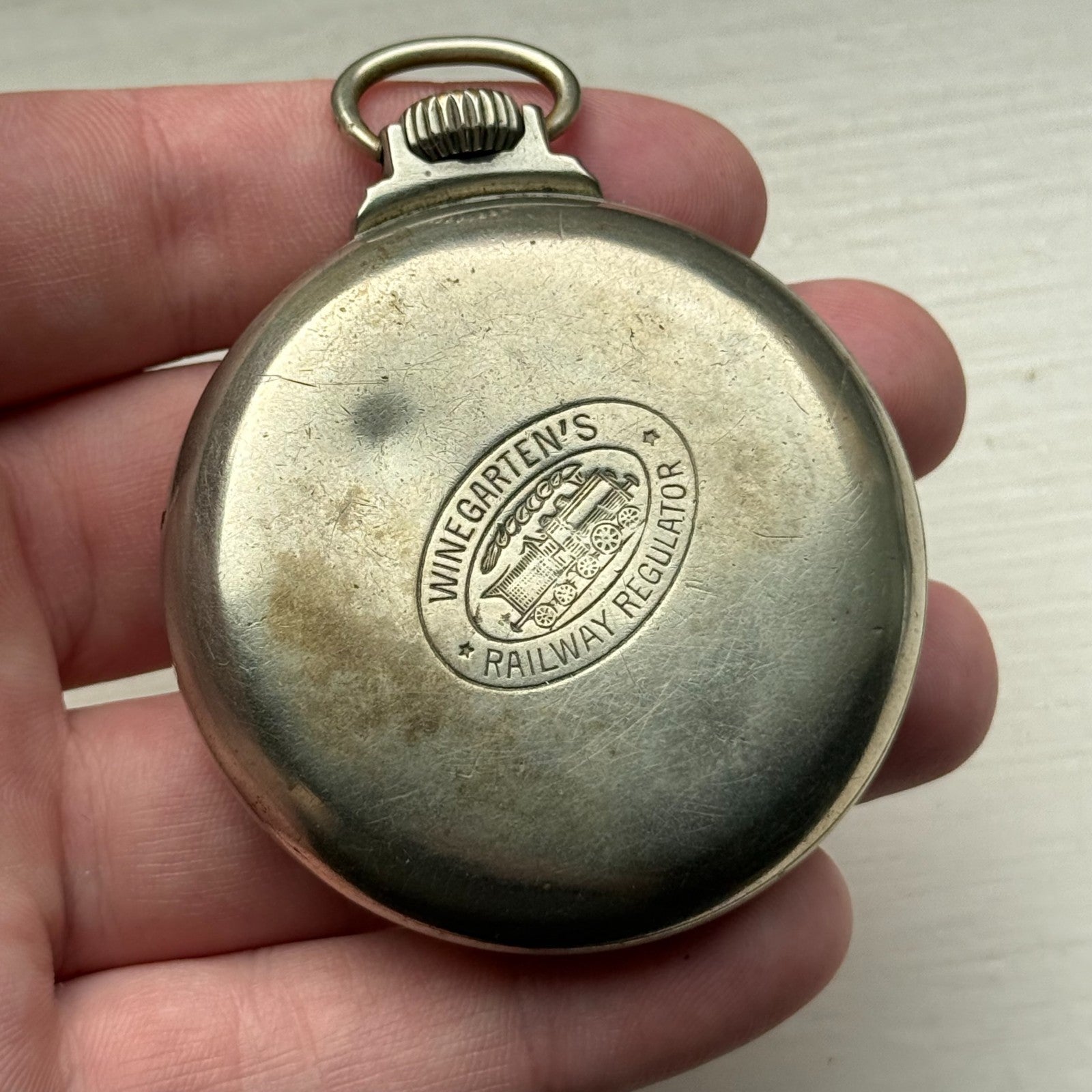 Winegartens Railway Regulator Cortebert Cal 534 Screw Case Pocket Watch Running