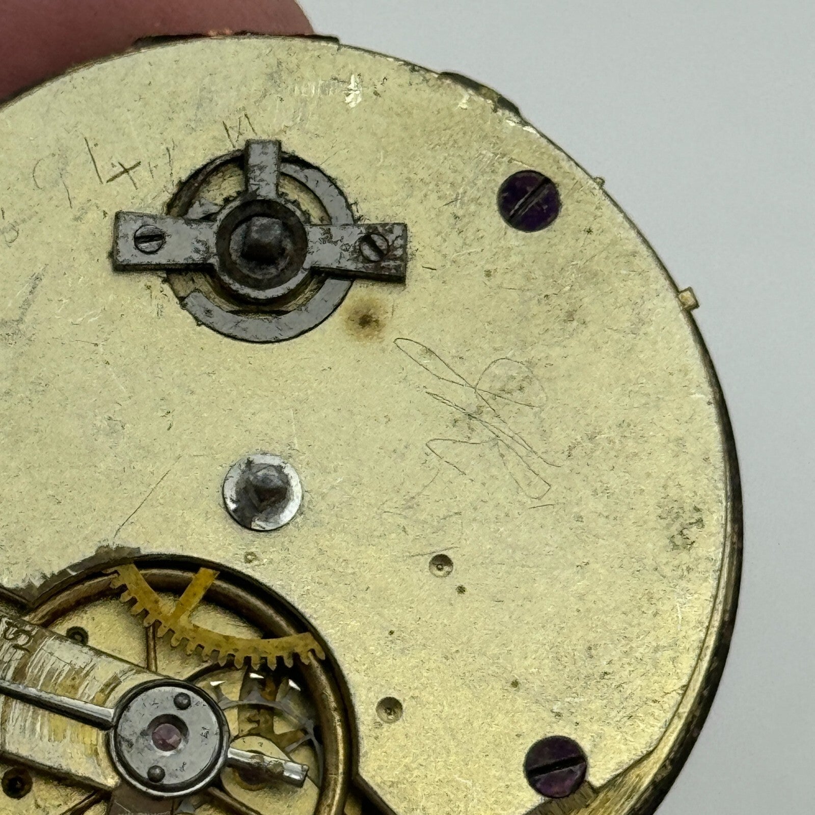 44mm Antique Paris Exhibition 1867 Key Wound Pocket Watch Movement PARTS REPAIR