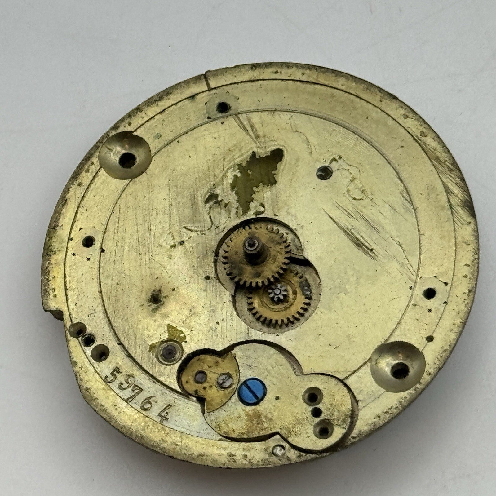 36.2mm Beautiful Patterned Dial Cylinder Pocket Watch Movement FOR PARTS