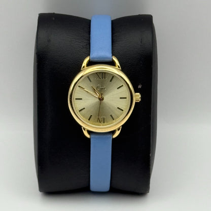 Limit Ladies Quartz Watch Gold Tone Blue Strap Working 25mm New Battery