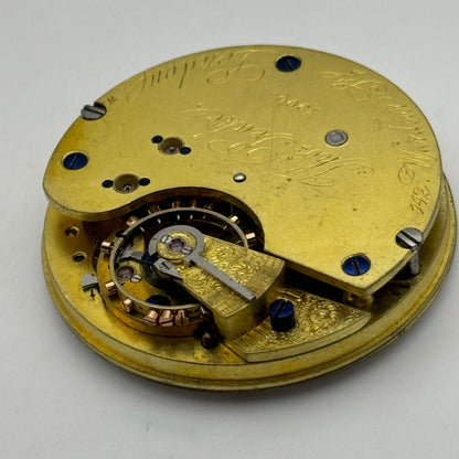 43.2mm Antique Thomas Peake London Quality Pocket Watch Movement PARTS REPAIR