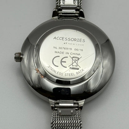 Working  Ladies Accessories Silver Tone Adjustable Mesh Strap 34mm Quartz Watch