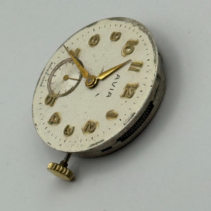 AS 1002 984 Watch Movement Avia Running Manual Wind Vintage Parts Repair 23.6mm