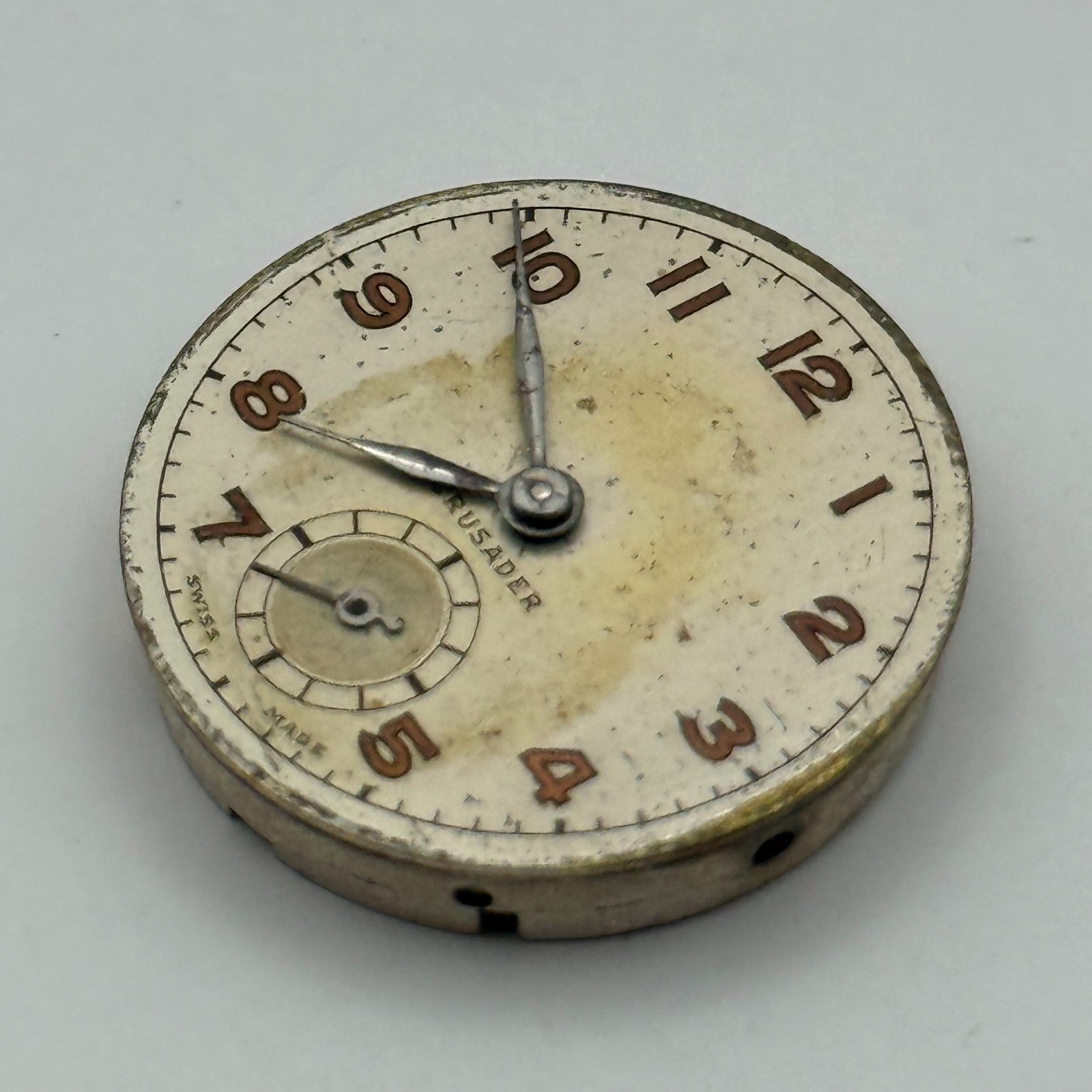 Crusader Compensated 15 Rubies Watch Movement Manual Wind Vintage Parts 23.9mm