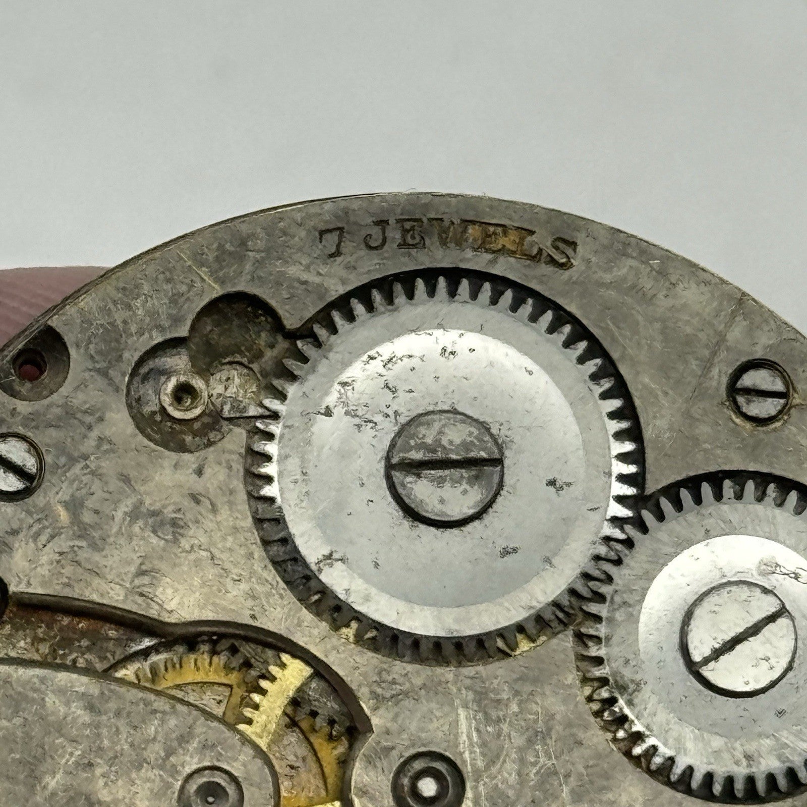 41.4mm Unidentified Thin 7 Jewels Vintage Pocket Watch Movement PARTS REPAIR