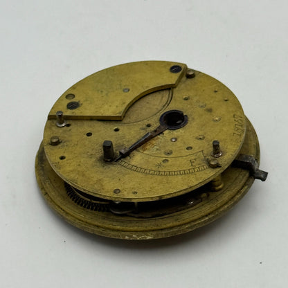 Fusee Pocket Watch Movement Antique English Key Wound Parts Repair Spares 46.4mm