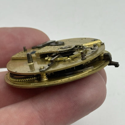 43.3mm Antique Henry Taylor London Quality Fusee Pocket Watch Movement - PARTS