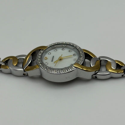 22mm Working Ladies Sekonda Two Tone Jewelled Quartz Japan Watch 6.25 Inches