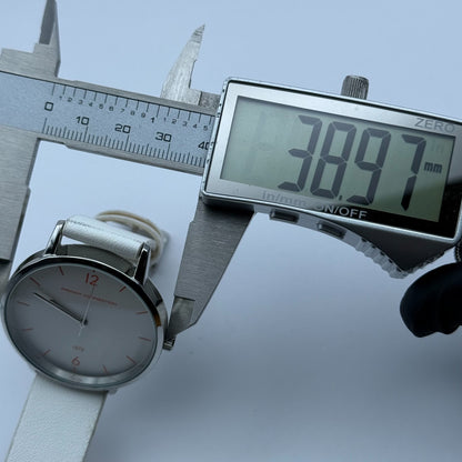 French Connection Ladies Quartz Watch White Strap Working 39mm New Battery