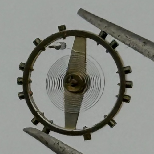 FHF 34 Balance Wheel Complete And Spring 7 3/4''' 1047 M Watch Movement Parts 