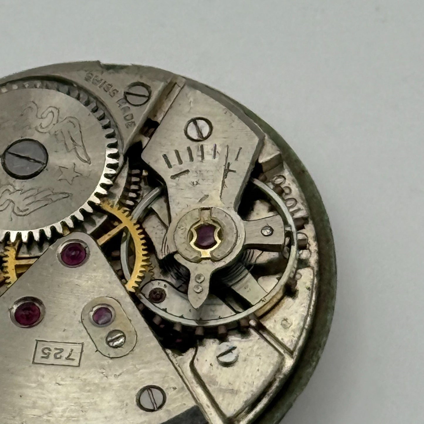 ETA 1080 Watch Movement Rotary 725 Manual Wind Vintage Swiss Parts Repair 23.6mm