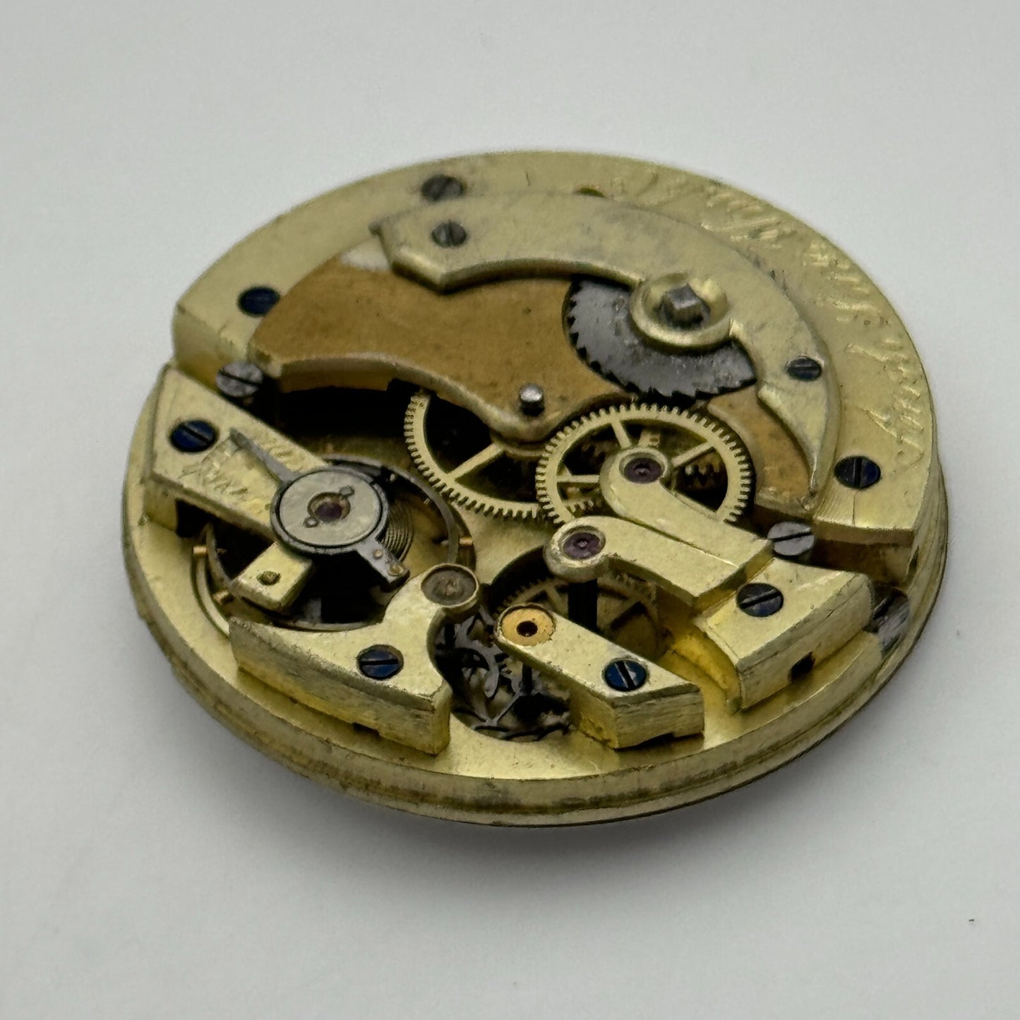 38.6mm Antique Open Face Longines ? Anglo Swiss Pocket Watch Movement PARTS