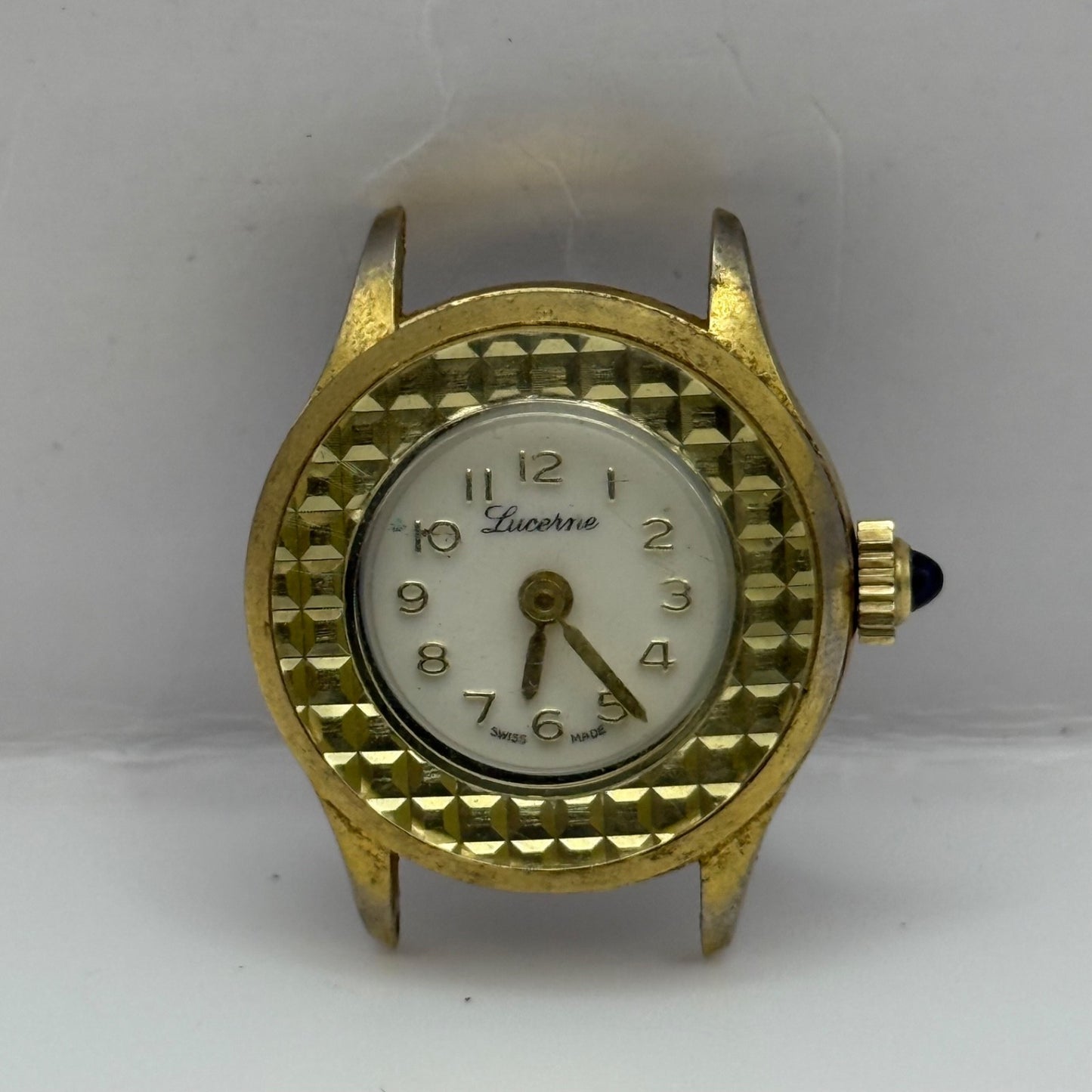 25mm Running Vintage Lucerne Diamond Tooled Swiss Gold Plated Manual Wind PARTS