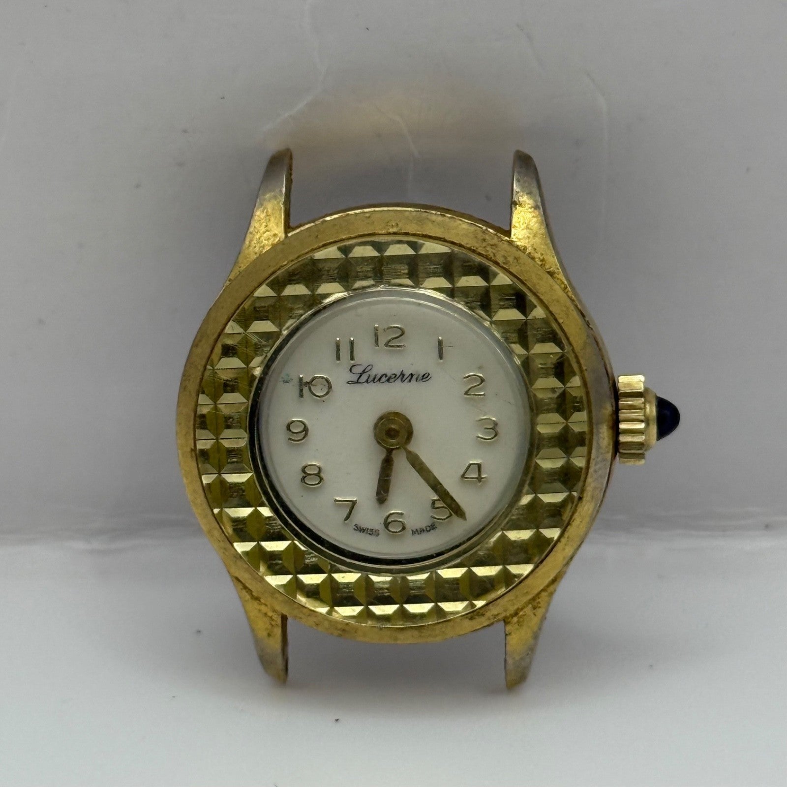 25mm Running Vintage Lucerne Diamond Tooled Swiss Gold Plated Manual Wind PARTS