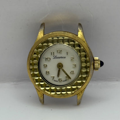 25mm Running Vintage Lucerne Diamond Tooled Swiss Gold Plated Manual Wind PARTS