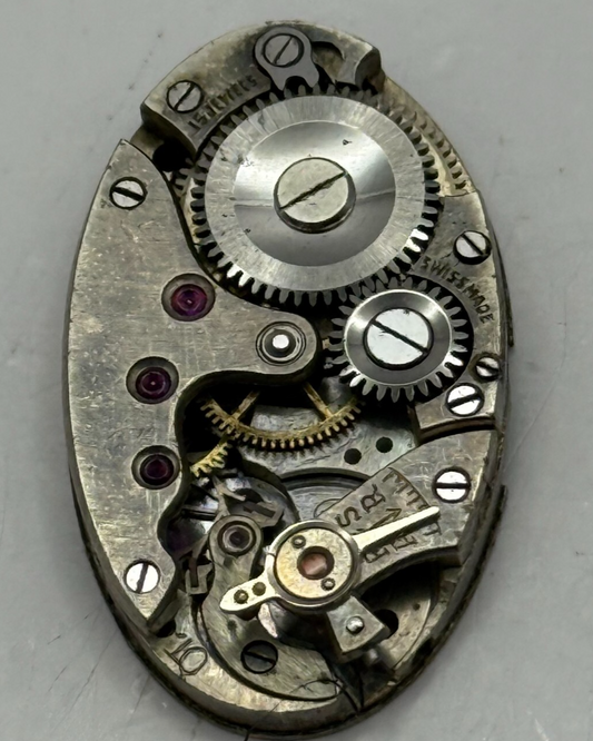 14.9mm Vintage ETA Cal 10 Rare Oval Manual Wind Watch Movement PARTS REPAIR