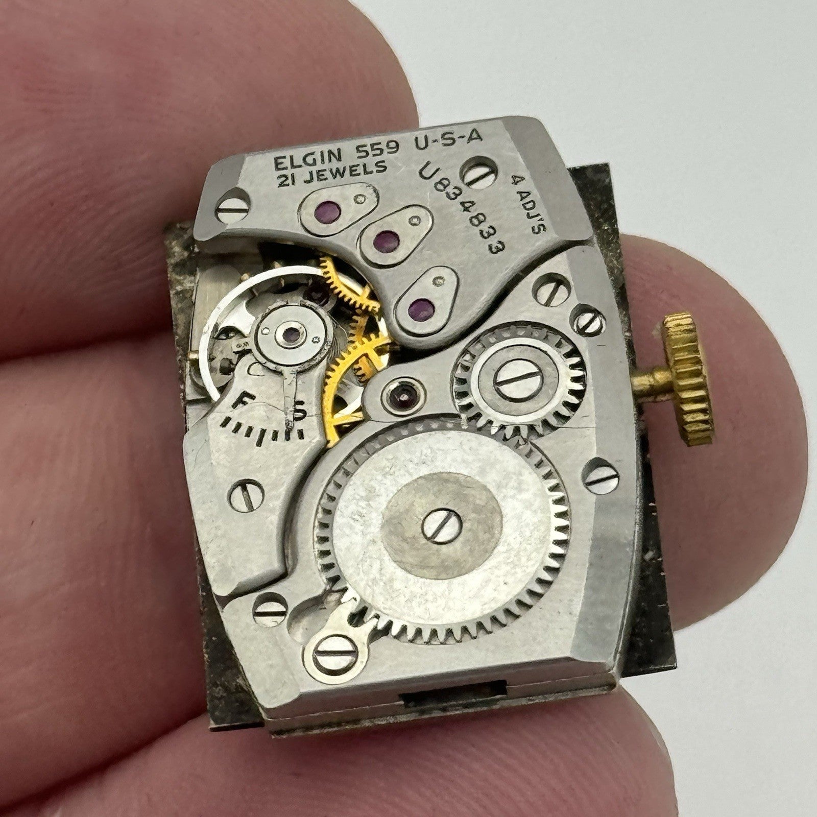15/0s Running Lord Elgin Grade 559 Model 3 American Watch Movement PARTS SPARES