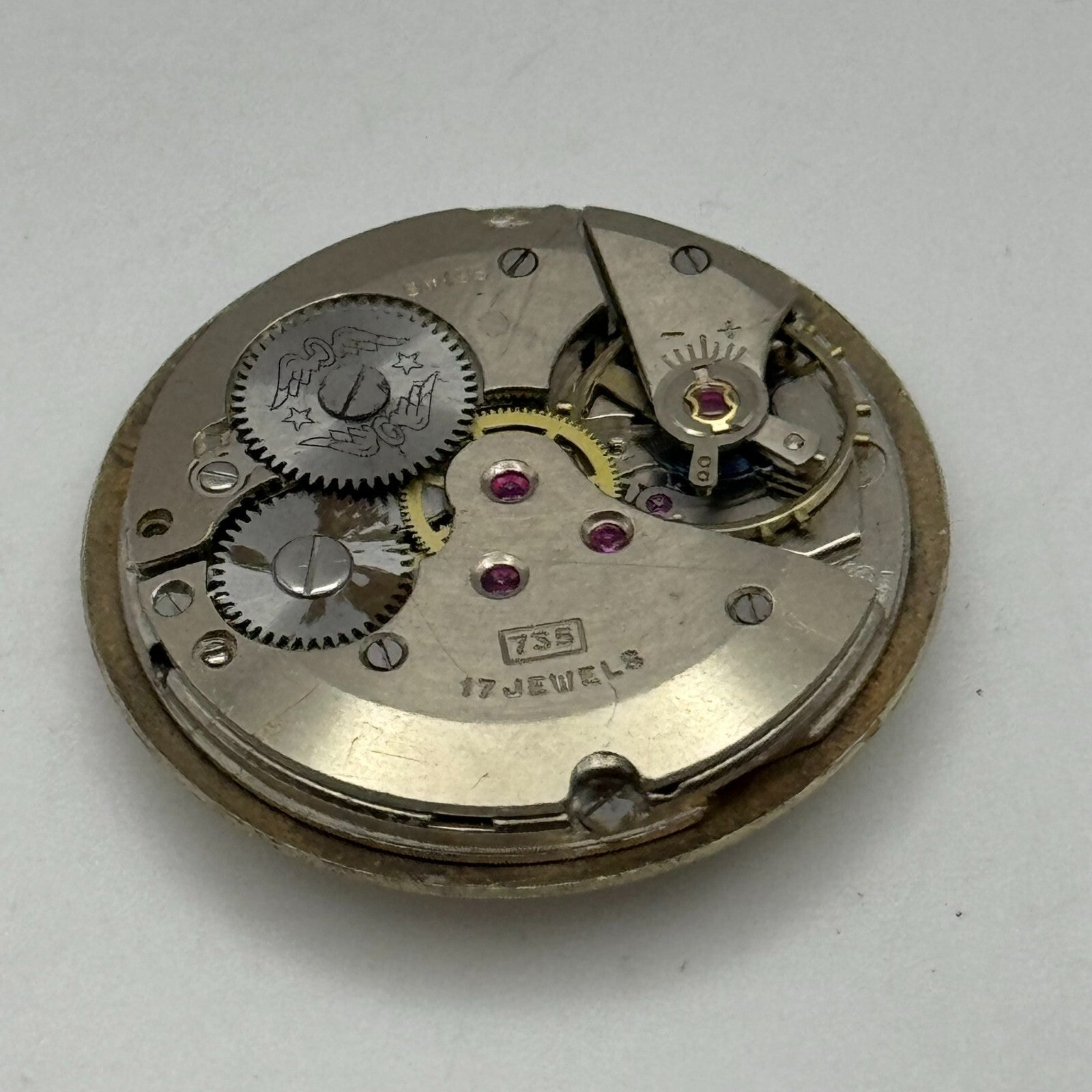 26mm Mens Rotary AS 1703 Good Balance Manual Wind Watch Movement PARTS REPAIR