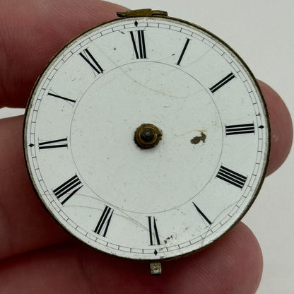 35.8mm Antique Key Wound Pocket Watch Movement PARTS REPAIR SPARES