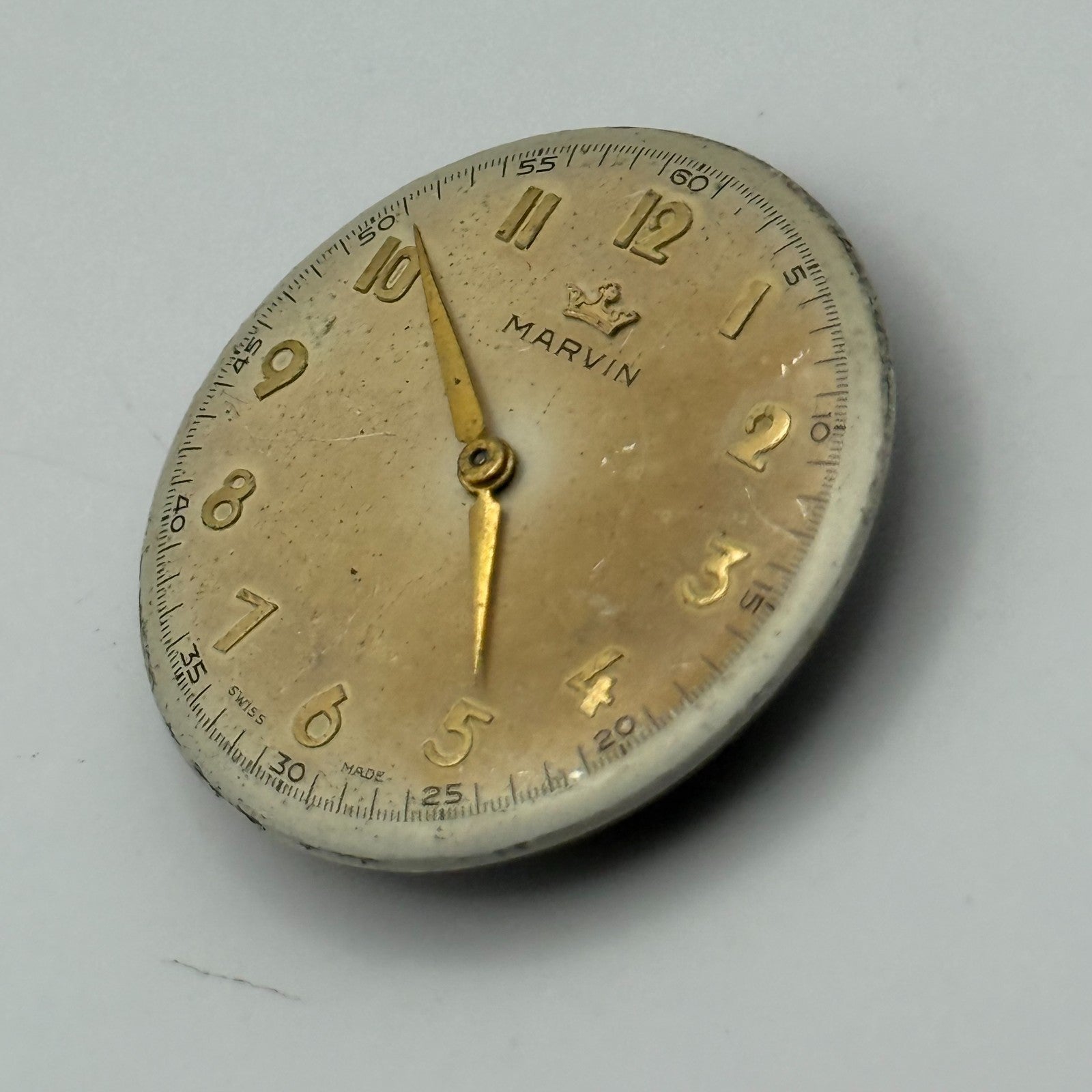 Marvin 560 Watch Movement Manual Wind Vintage Swiss 17 Jewels Parts 23.6mm