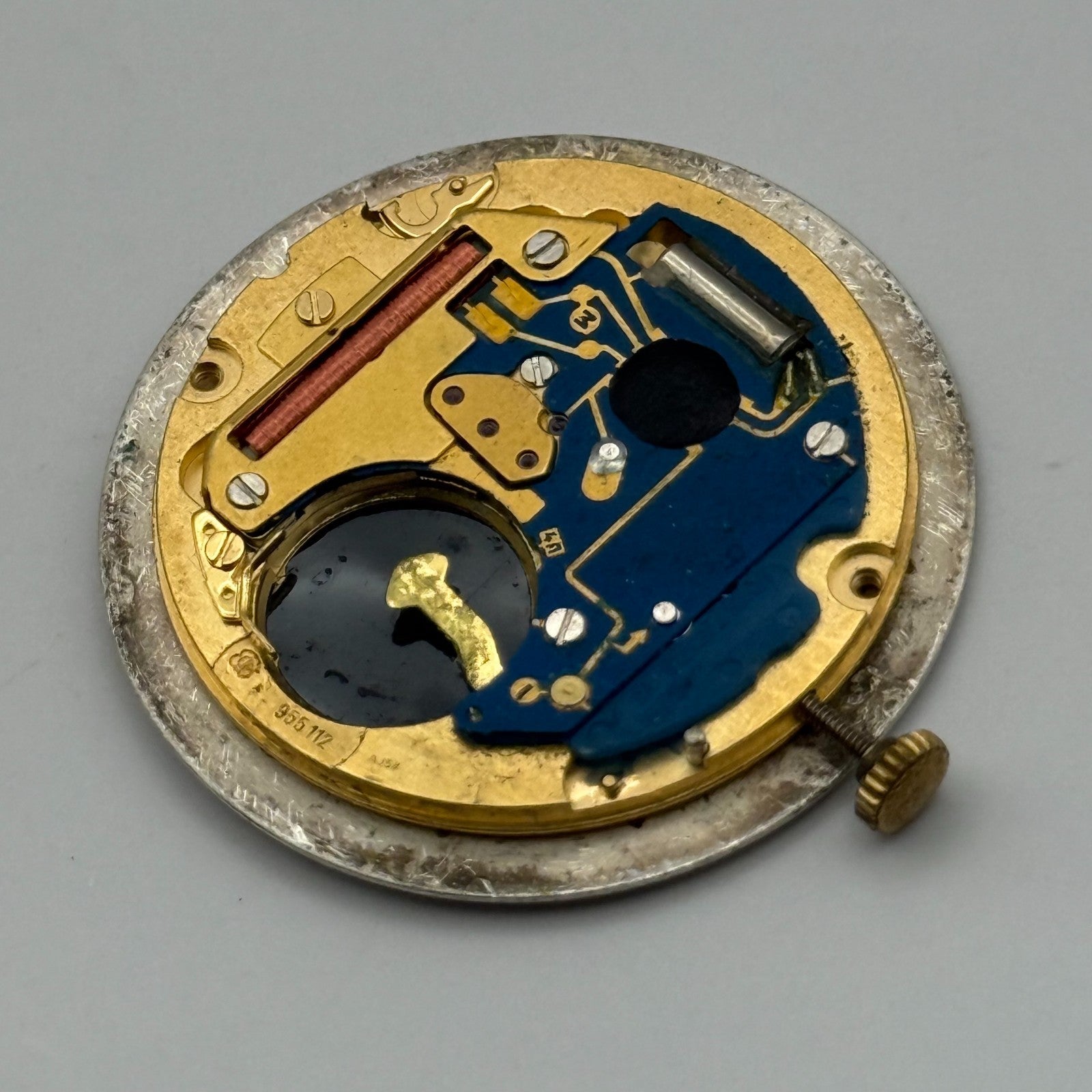 ETA 955.112 Quartz Watch Movement Mappin & Webb Date Vintage Parts Repair 26.2mm