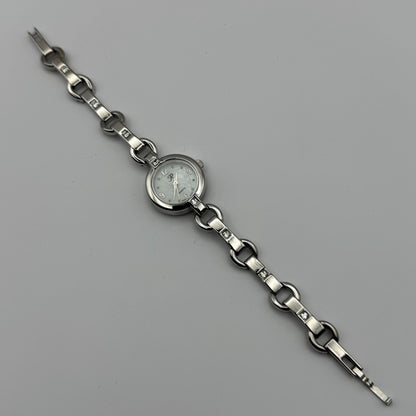 R Ladies Quartz Watch Silver Tone Bracelet Working 22mm New Battery