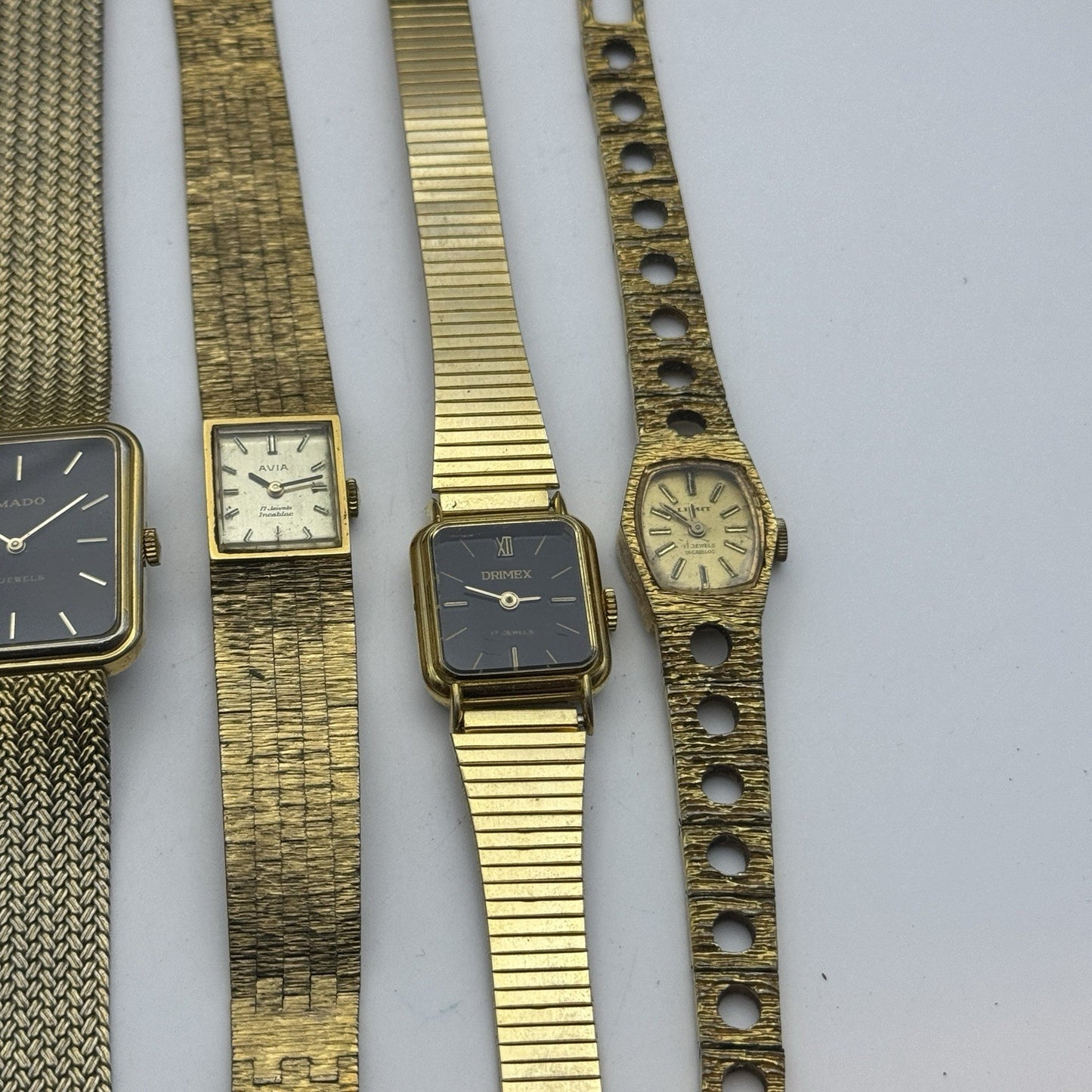 Bundle Of 12 Vintage Gold Plated Ladies Watches Mechanical Job Lot Parts Repair