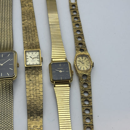 Bundle Of 12 Vintage Gold Plated Ladies Watches Mechanical Job Lot Parts Repair