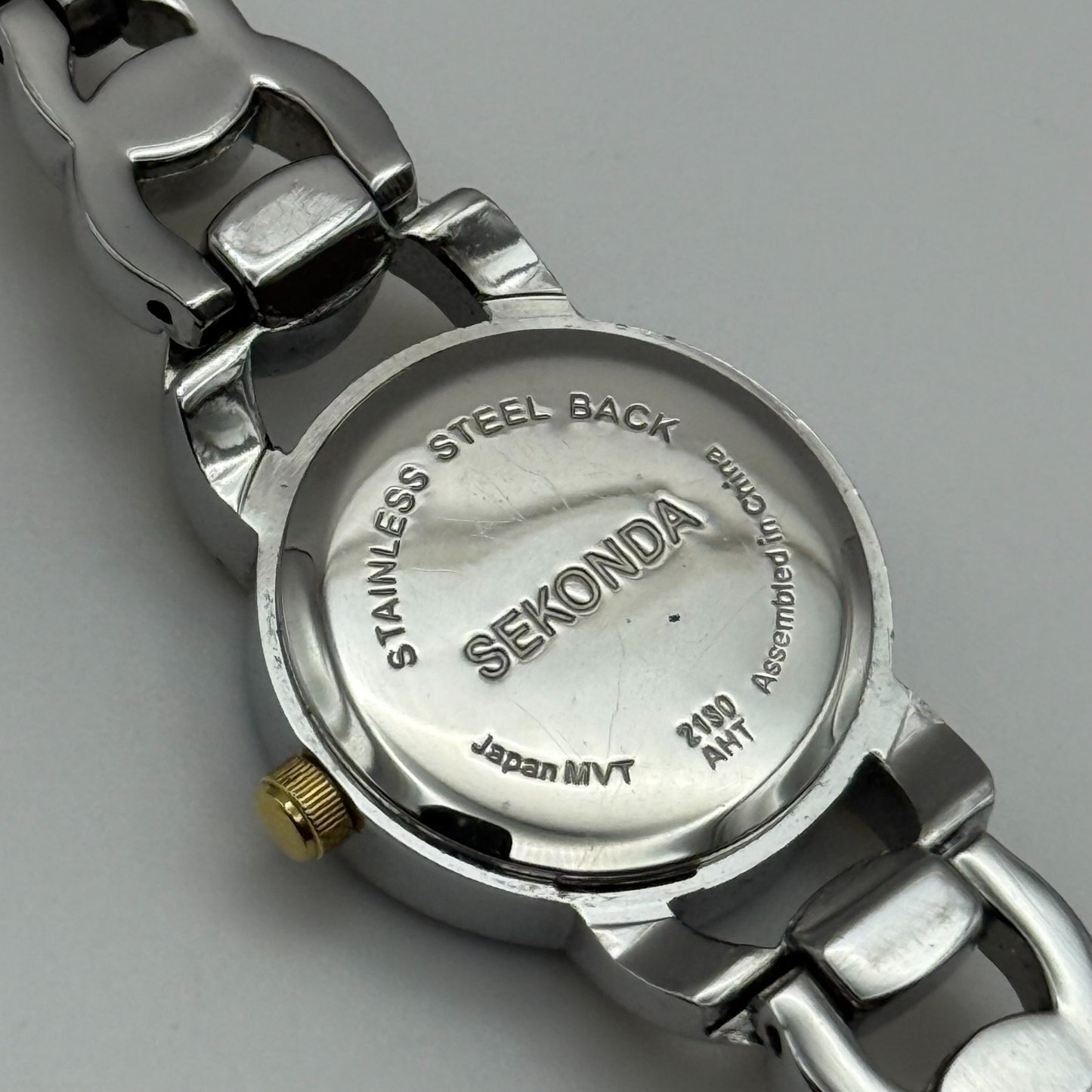 22mm Working Ladies Sekonda Two Tone Jewelled Quartz Japan Watch 6.25 Inches