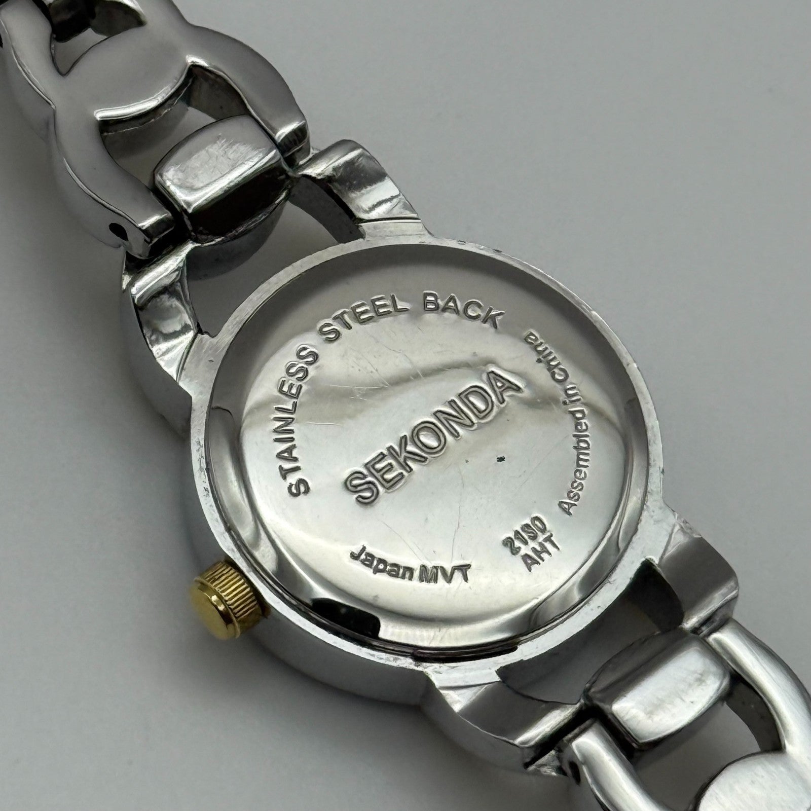 22mm Working Ladies Sekonda Two Tone Jewelled Quartz Japan Watch 6.25 Inches