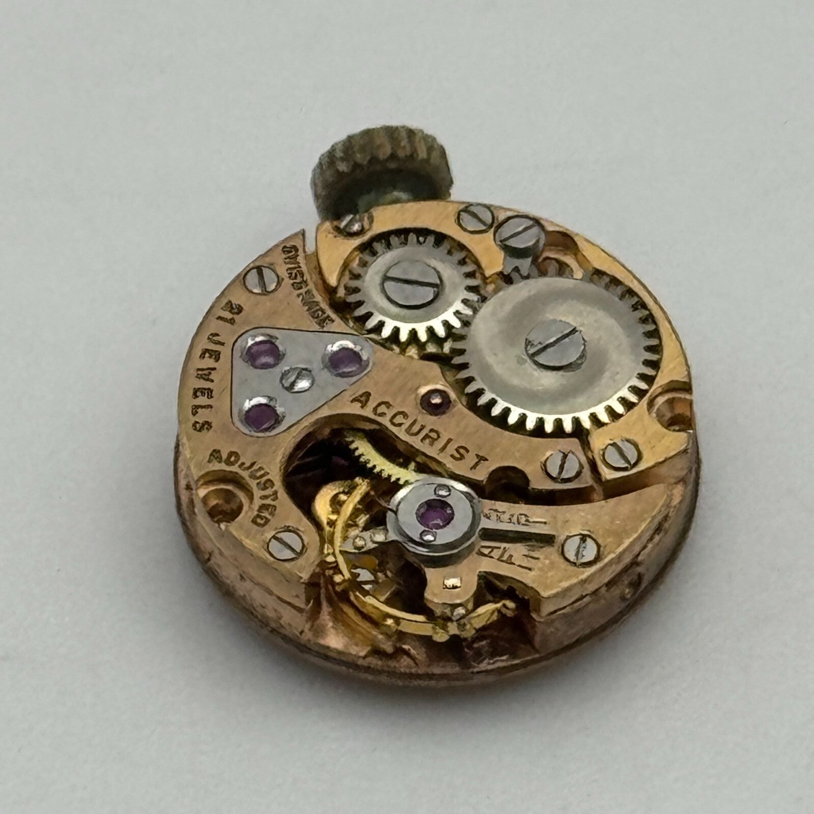 13.6mm Accurist Felsa 21 Balance Ok Manual Wind Swiss Watch Movement PARTS SPARE