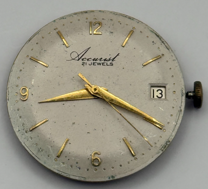 ETA 2409 Watch Movement Running Accurist Date Manual Wind Vintage Parts 25.8mm